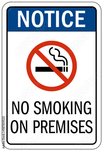 No smoking sign no smoking on premises