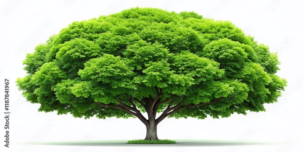 Lush Green Tree Isolated on White - High-Resolution Drone Aerial Stock Photo Lush Green Tree Isolated on White - High-Resolution Drone Aerial Stock Photo