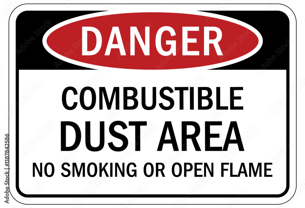 No smoking sign combustible dust area No smoking sign combustible dust area