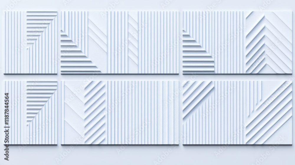 Elegant White Geometric Panel: Minimalist Linear Art Elegant White Geometric Panel: Minimalist Linear Art