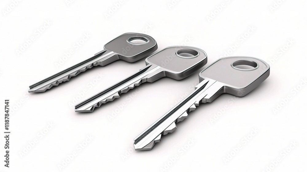 Three Keys to Success: Three metallic keys lie side-by-side, symbolizing opportunity, access, and potential. The image evokes a sense of anticipation and the promise of what lies ahead. Three Keys to Success: Three metallic keys lie side-by-side, symbolizing opportunity, access, and potential. The image evokes a sense of anticipation and the promise of what lies ahead.