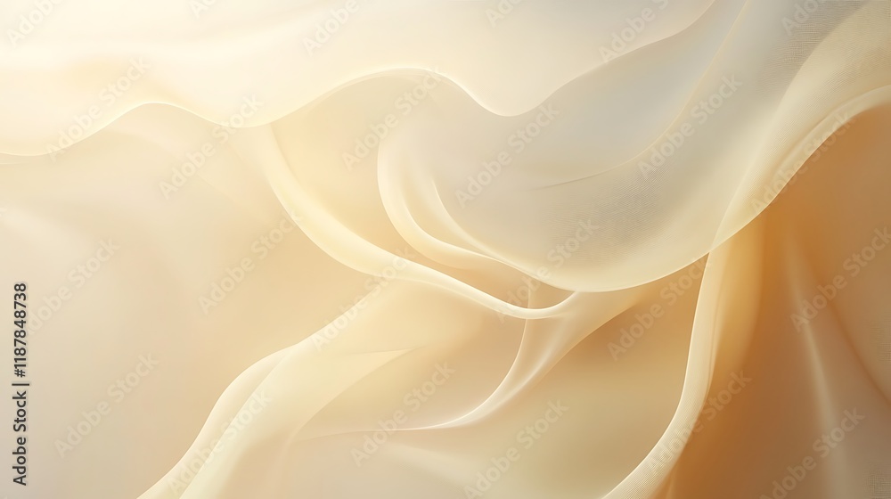 Obraz premium Elegant Draped Beige Fabric Soft Texture Background