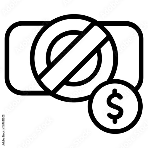 Cashless Line Icon photo