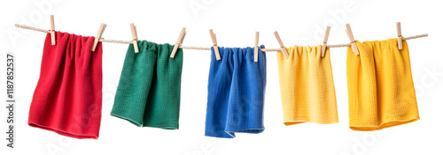 clothesline isolated on white background 