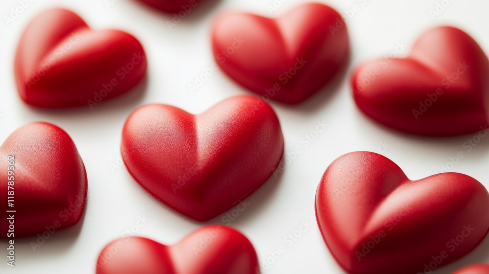 Close up of red rubber heart isolated on white background Close up of red rubber heart isolated on white background