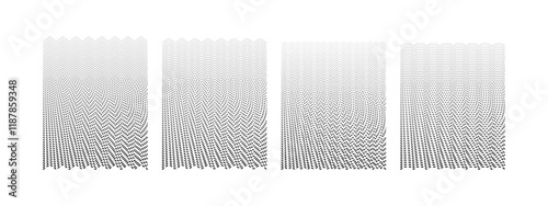 set pack of wavy, curved and zigzag crossed horizontal lines. Collection of different lines, wide and narrow wavy lines. Vector illustration. EPS