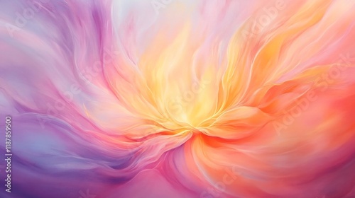Gentle Flame of the Soul : Radiating Warmth and Peace in Soft Pastel Hues, Abstract pattern, Soul and inner state of thoughts