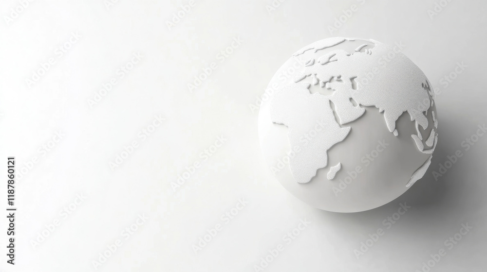 Green globe on white background