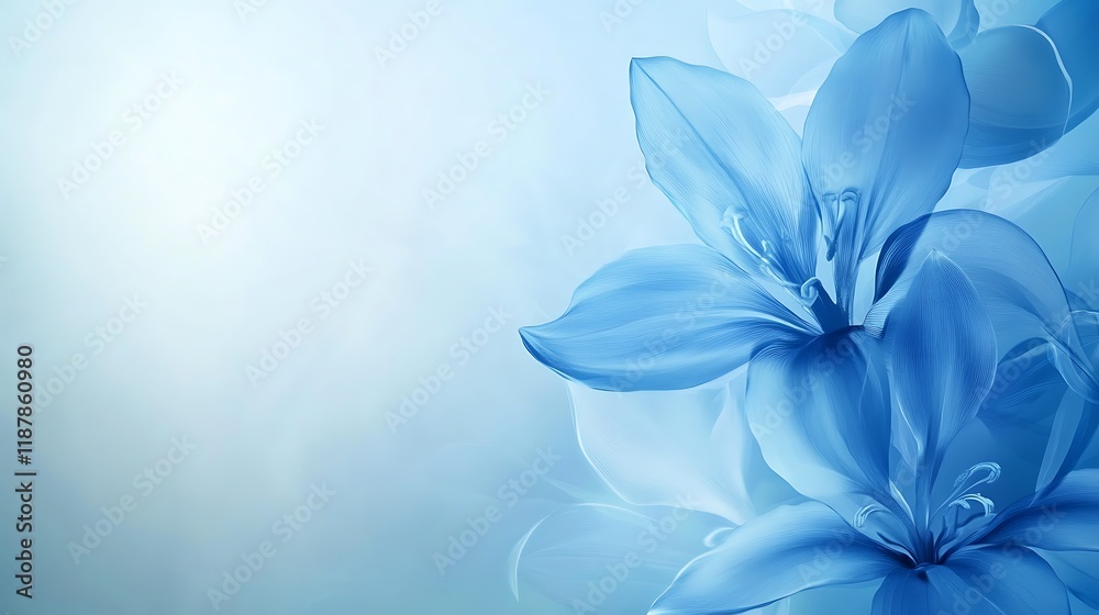 Delicate Blue Flowers Softly Bloom in Gentle Light Delicate Blue Flowers Softly Bloom in Gentle Light