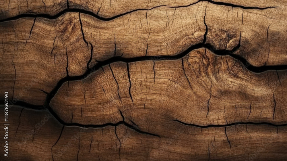 Naklejka premium old cracked brown wood material texture. Background