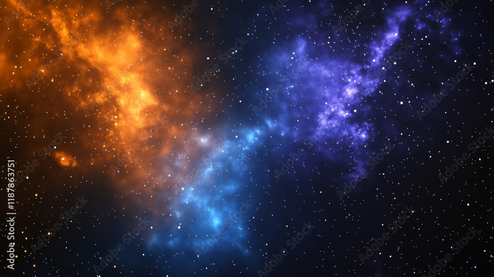 Obraz premium Vivid cosmic nebula: vibrant colors in a starry universe