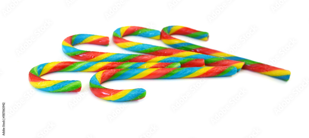 Christmas candy canes on white background Christmas candy canes on white background