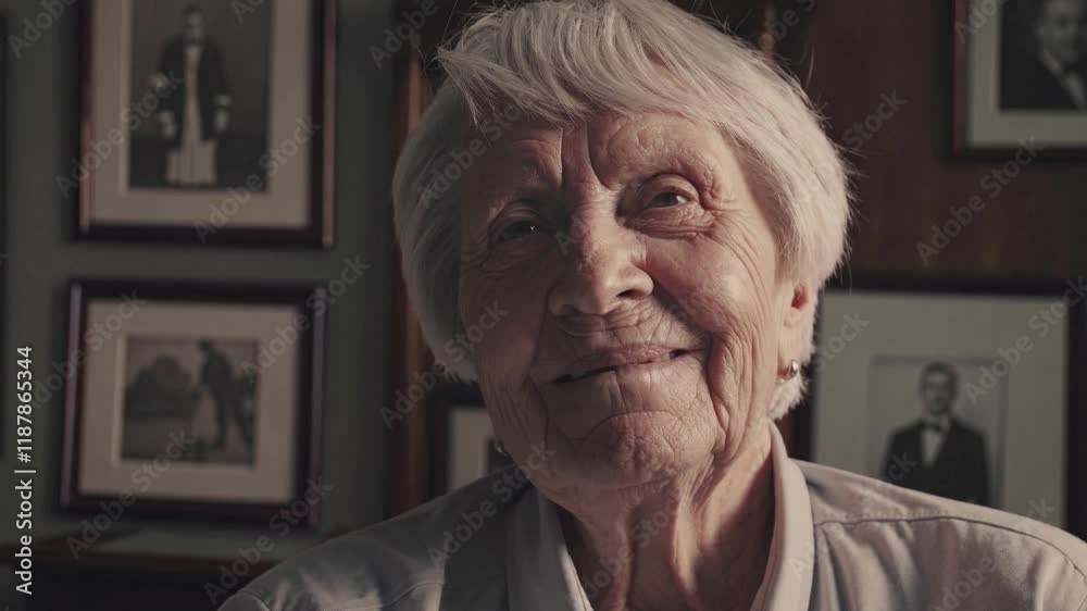 Warm Portrait of Elderly Woman in a Nostalgic Setting Warm Portrait of Elderly Woman in a Nostalgic Setting