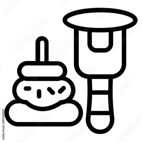 Eat Pancake Line Icon