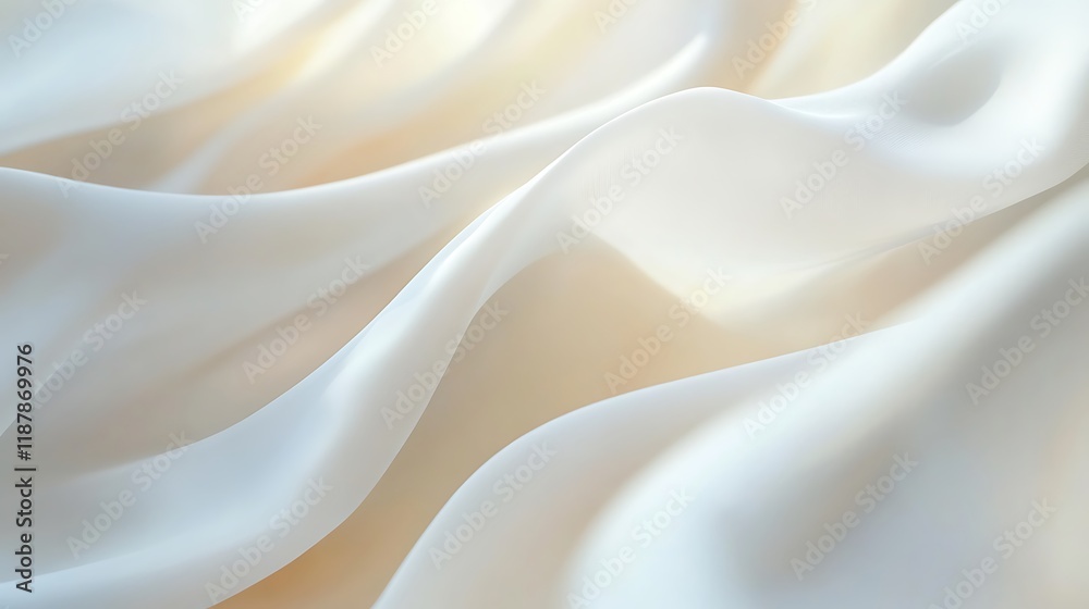 Fototapeta premium Elegant Draped White Fabric Soft Texture Background