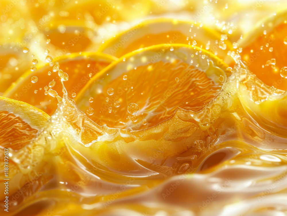 Close up bright orange juice texture for health and nature waves Close up bright orange juice texture for health and nature waves