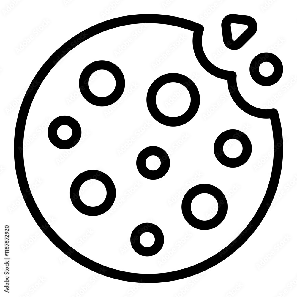 Cookie with bite mark suitable for desserts and snack themes Cookie with bite mark suitable for desserts and snack themes
