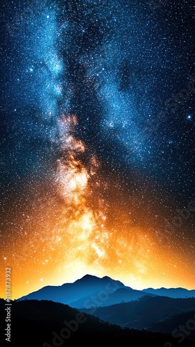 Dreamy wonder, starry sky of imagination