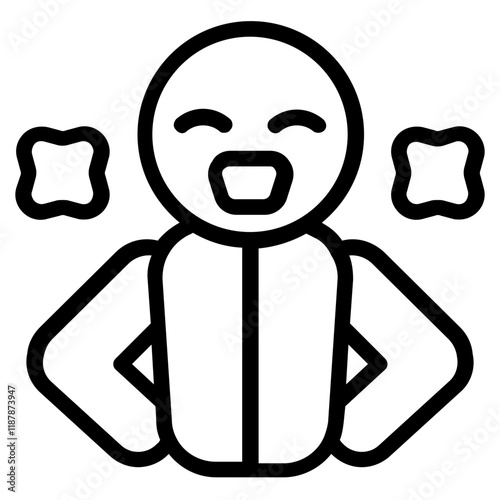 Confident Line Icon