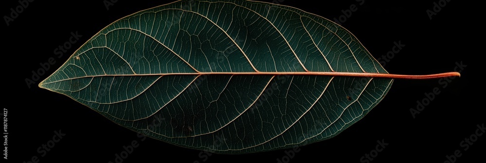 Obraz premium A close-up of a leaf displaying intricate veins and textures showcases the beauty of nature and highlights the importance of plants to our ecosystem and wellbeing.