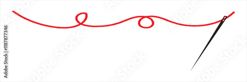 Thread with sewing needles on white background. Modern design icon. Vector illustration.EPS10