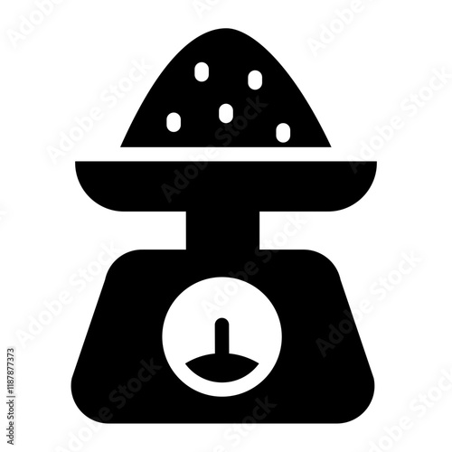 Kitchen scale glyph icon designed for precise ingredient measurement