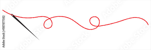 Thread with sewing needles on white background. Modern design icon. Vector illustration.EPS10