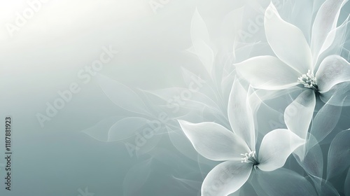 Delicate White Flowers on a Soft Gray Background