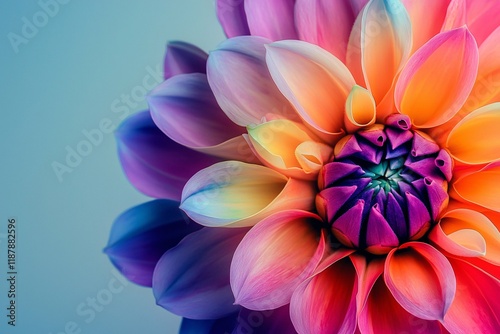 A vibrant arrangement of multicolored flowers elegantly displayed in a studio, emphasizing nature's artistry with intricate details against a clean background.