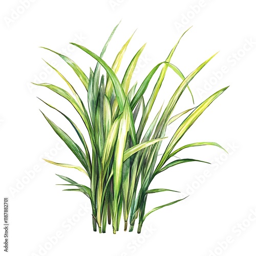 Fresh lemongrass isolated on white background