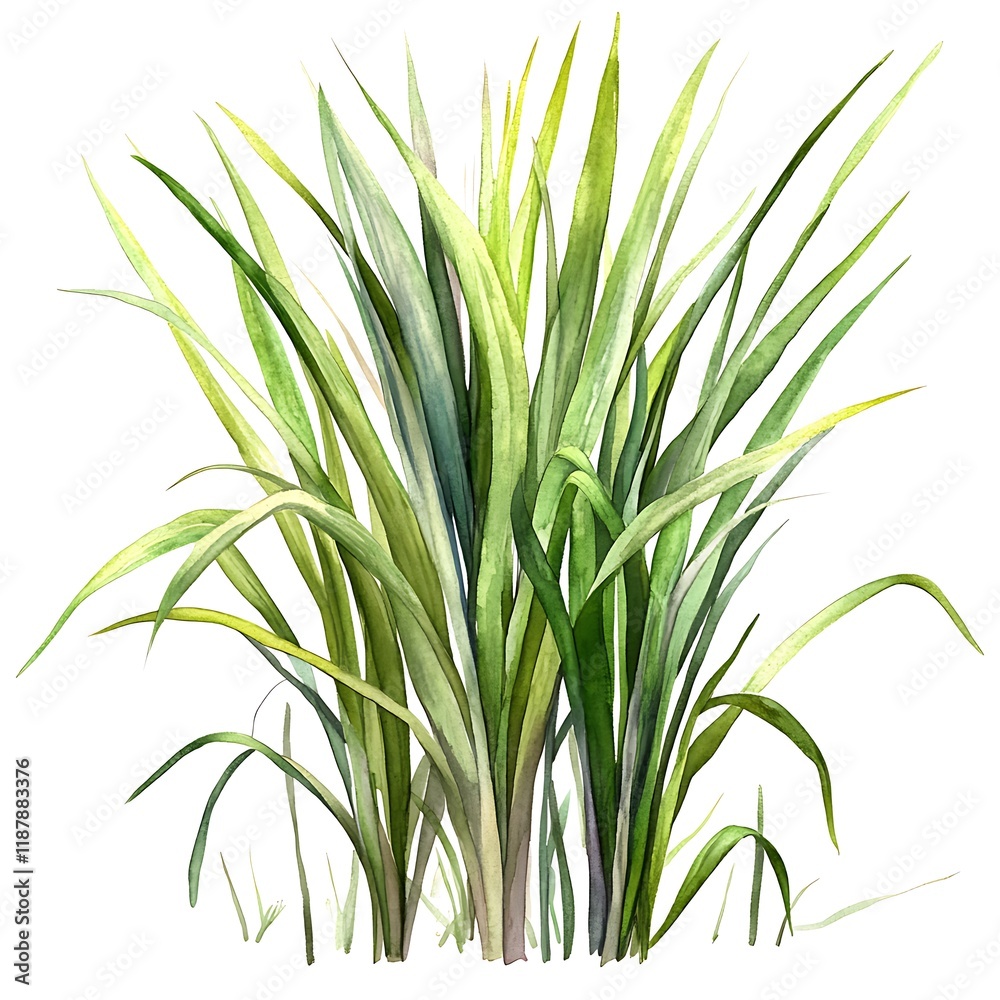 Obraz premium Fresh lemongrass isolated on white background