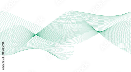 Design element wavy lines tape motion.  Abstract line art vector background.