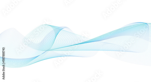 Wave Design element many horizontal lines.  Abstract line art vector background.