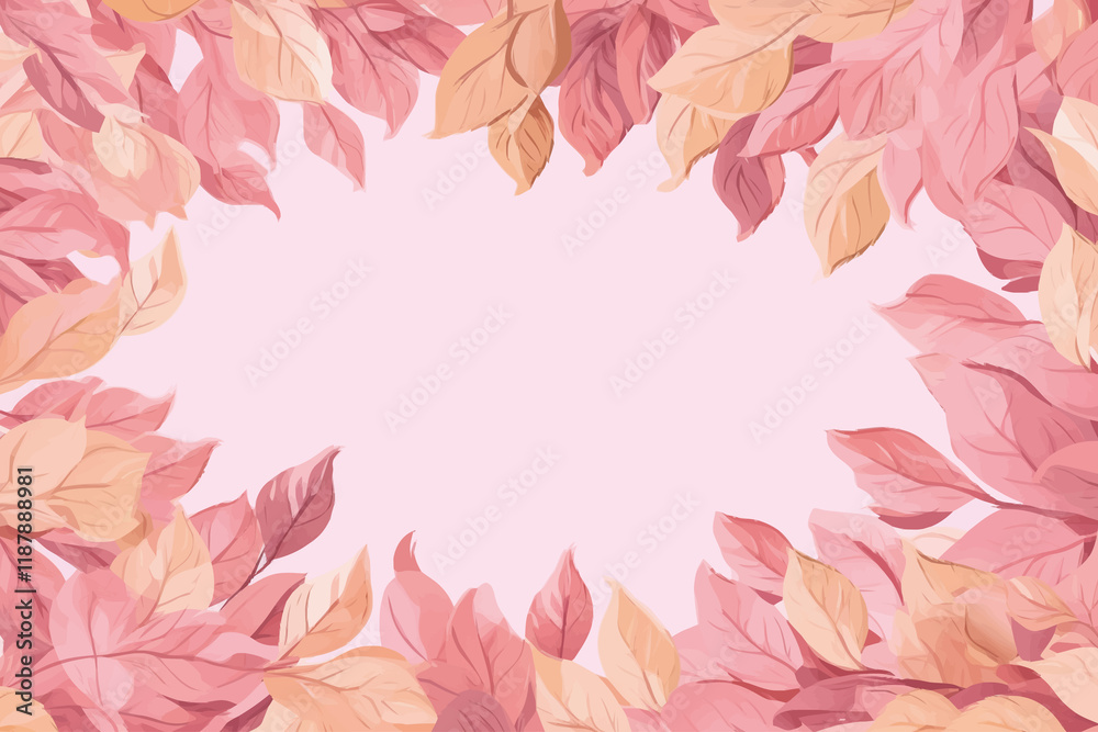 Fototapeta premium Vector foliage pattern frame