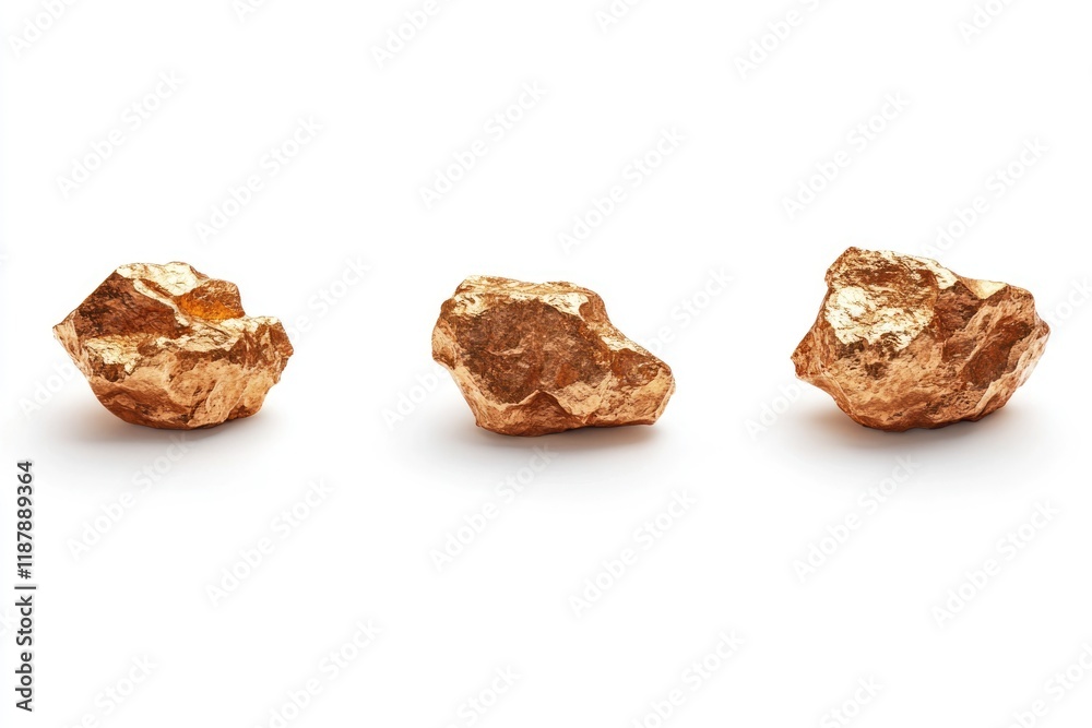 Gold nuggets isolated on white background. Gold nuggets isolated on white background.