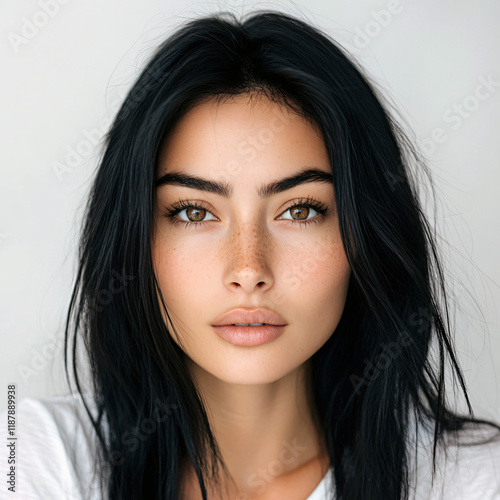 Empowering Fitness: Athletic Woman with Black Hair in 8K HD gym model 