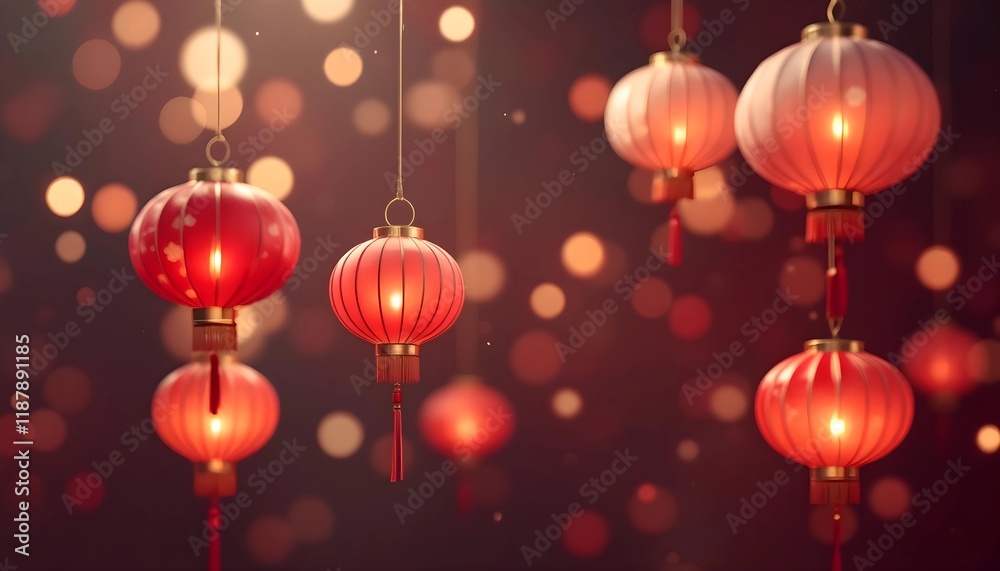 Glowing Red Lanterns: A Festive Asian-Inspired Illumination Glowing Red Lanterns: A Festive Asian-Inspired Illumination