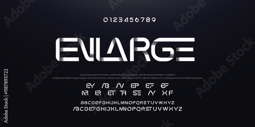 Design Modern abstract digital alphabet font. Minimal technology typography, Creative urban sport fashion futuristic font and with numbers. vector illustration.