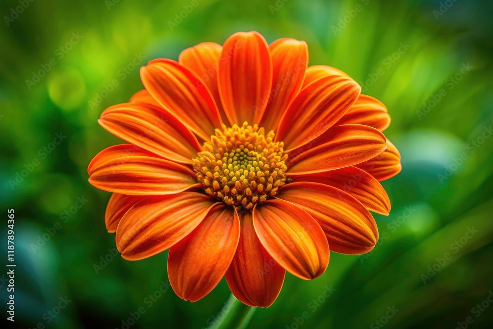 Vibrant Orange Flower Macro Photography, Close Up Bloom, Green Bokeh Background, Nature Image, Floral Detail Vibrant Orange Flower Macro Photography, Close Up Bloom, Green Bokeh Background, Nature Image, Floral Detail