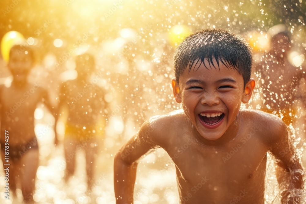 Children playing in a water splash event summer day outdoor fun joyful atmosphere close-up view childhood happiness Children playing in a water splash event summer day outdoor fun joyful atmosphere close-up view childhood happiness