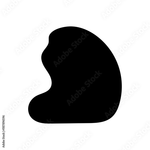 Blob shape organic. Random black cube drops shapes. Liquid silhouette drop in modern style. Pebble, inkblot, drops and stone silhouettes transparent background. vector illustration