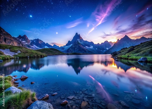 Mystical Alpine Lake at Dusk, Rieserferner Group, Italian Alps photo