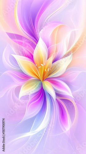 Colorful abstract flower with soft pastel hues