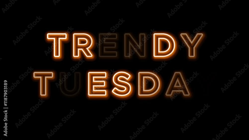 Trendy Tuesday neon Text isolated Black Background for business concept.
Trendy Tuesday neon Text isolated Black Background for business concept.