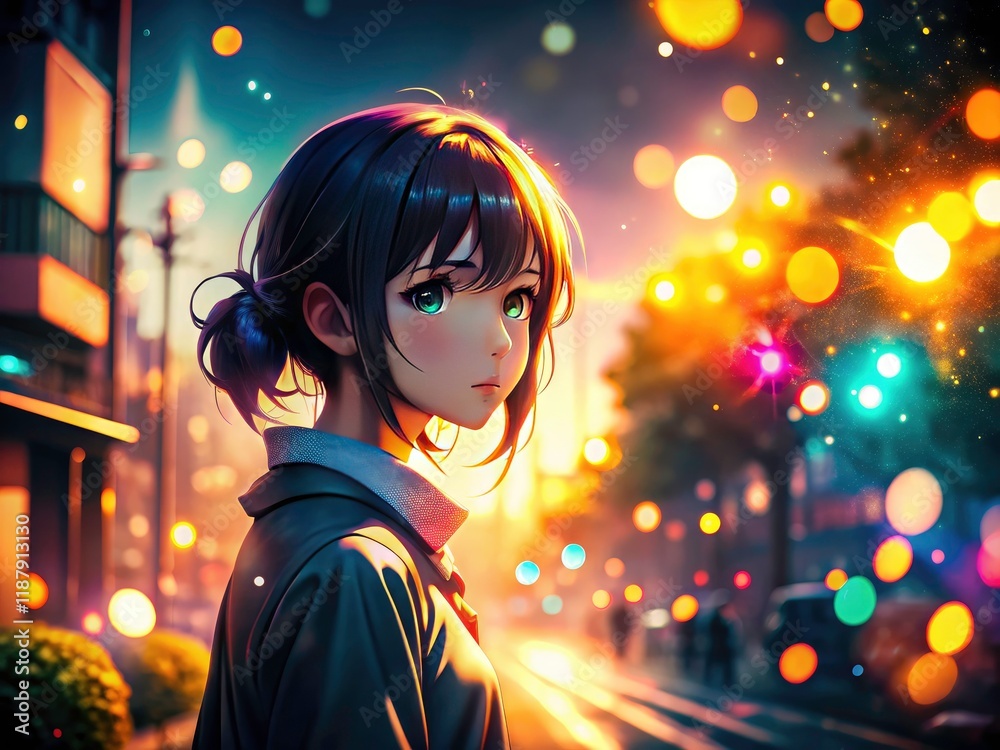 Ethereal, abstract isekai art: retro light leaks illuminate fantastical anime worlds. Ethereal, abstract isekai art: retro light leaks illuminate fantastical anime worlds.