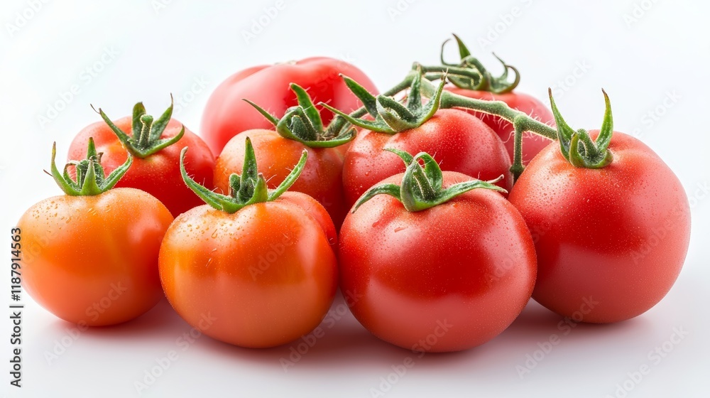 Different sorts of tomatoes isolated on white background Different sorts of tomatoes isolated on white background