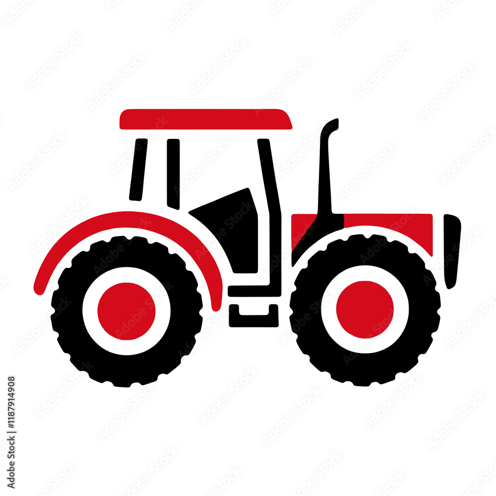 Obraz premium red tractor isolated PNG transparent