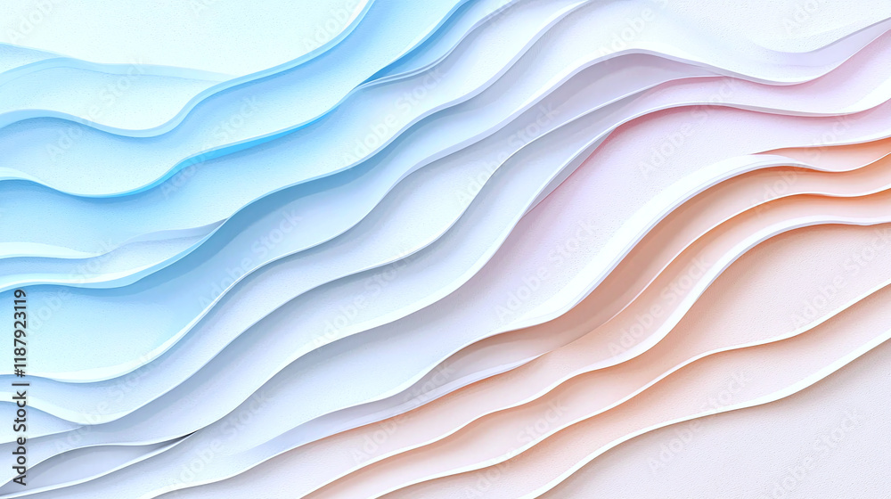 Fototapeta premium Artistic minimalist line art overlays a pastel ombre, blending modern creativity and aesthetics