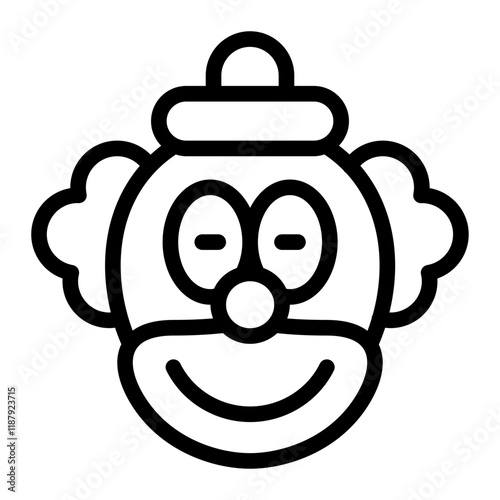 Clown Face Line Icon