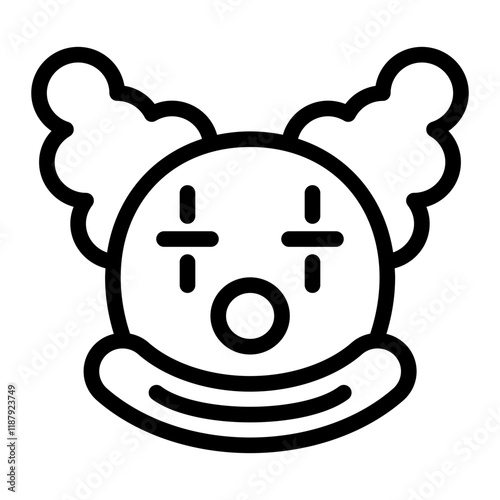 Clown Face Line Icon